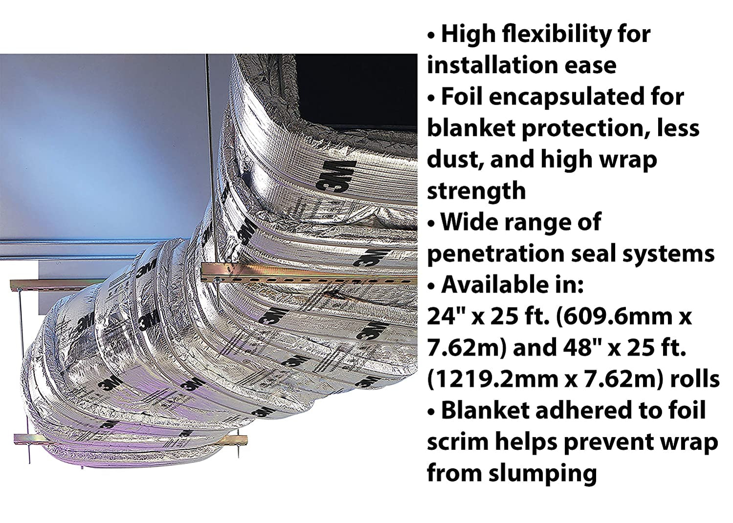 Fire Wrapped Pvc 3M 615+ Fire Barrier Duct Wrap – Fire Rated Grease Duct Wrap | Express ...